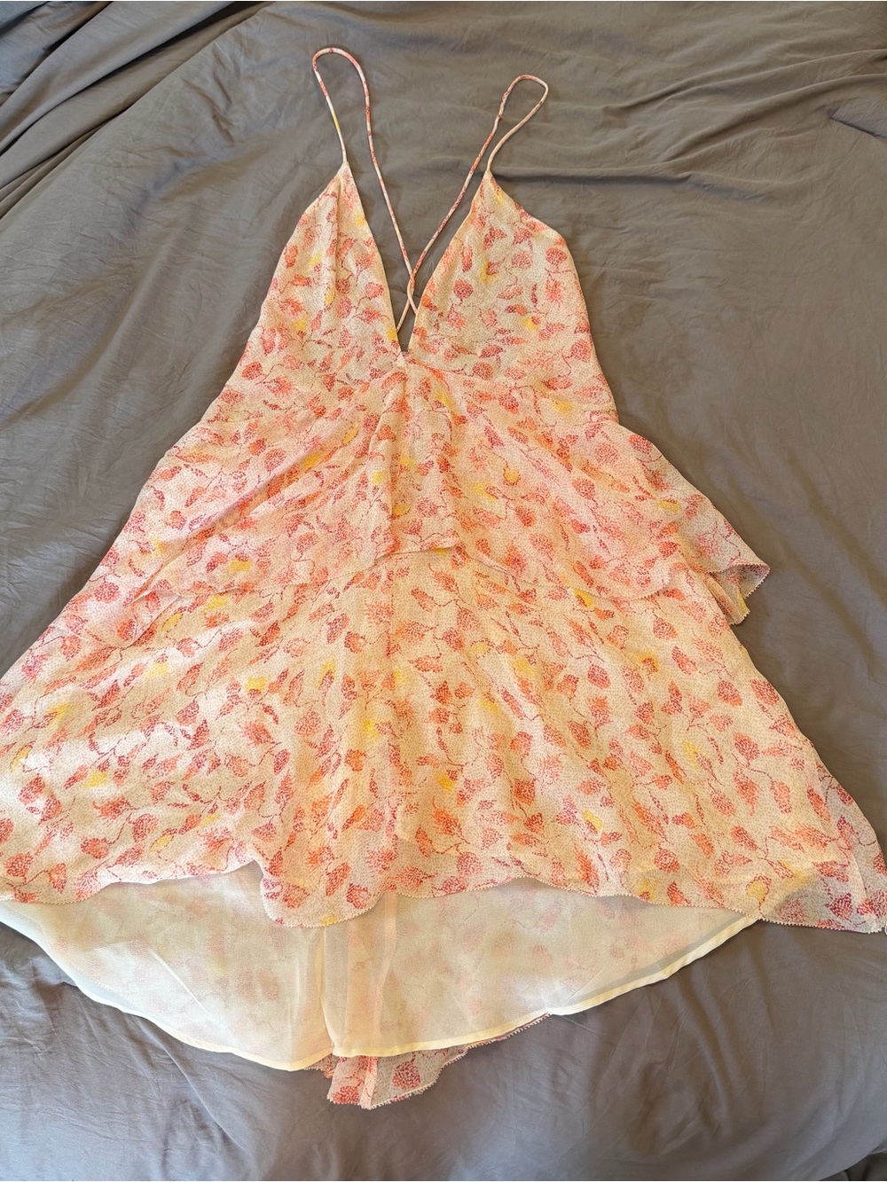 Zara Pink and Yellow Floral Mini Dress
